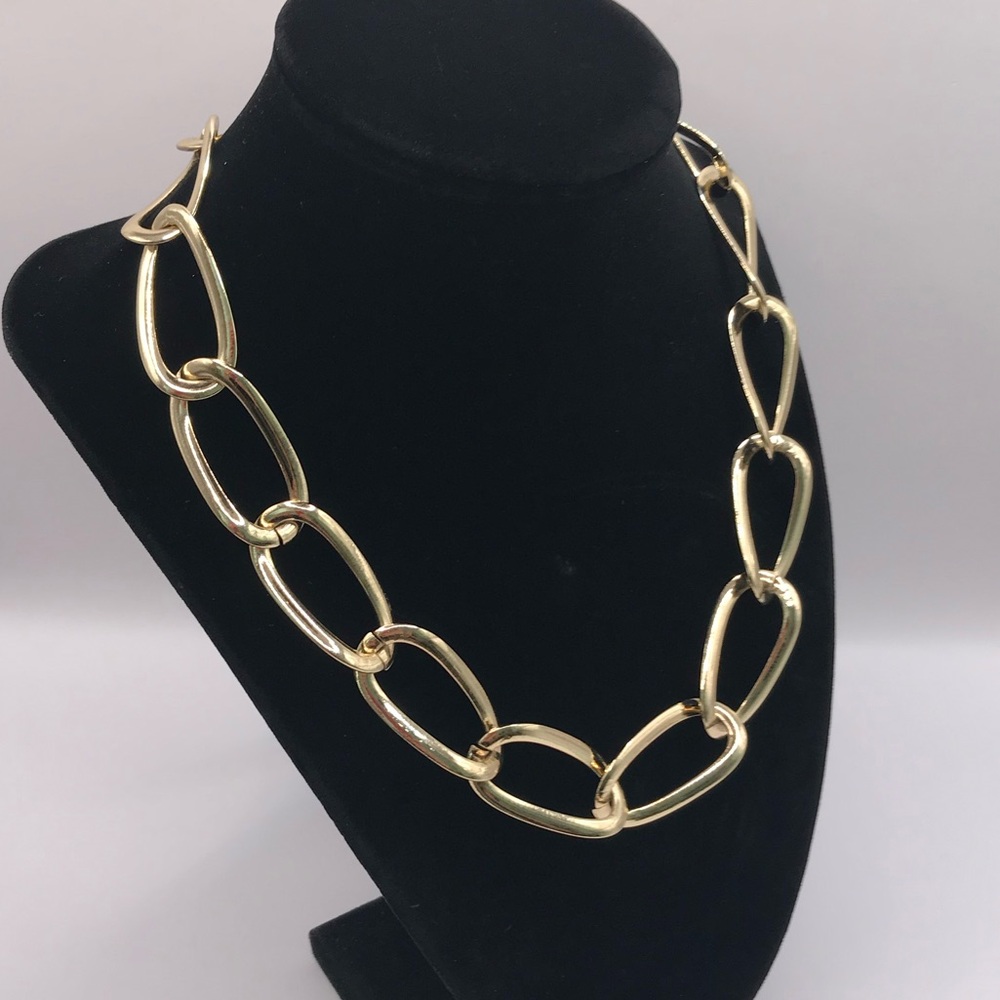 Gold-Tone Large Chain Links Necklace - Picture 3 of 8